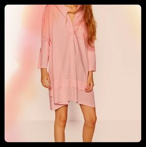 NWT Zara Oversized Pink Button Up 3/4 Sleeve Tops